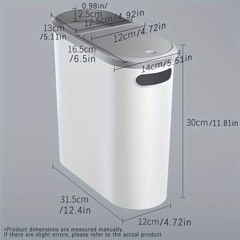 10L Silent Closed Bathroom Garbage Bin – Space-Saving & Stylish