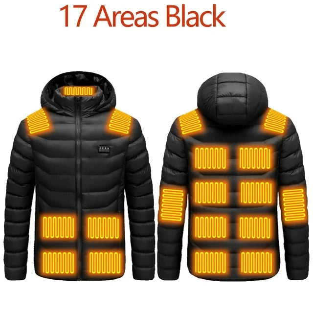 USB men's heated jacket, motorcycle jacket, skiing, camping, winter, 21 zones