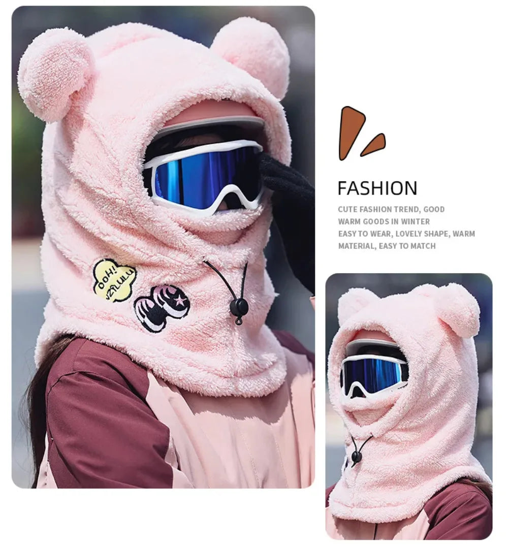 Animal Ear Ski Helmet Cover – Bear & Cat Design