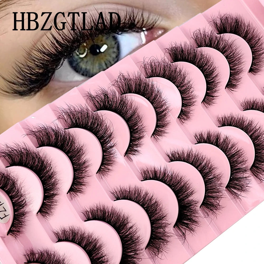 10 Pairs Faux Mink 3D Curly Eyelashes – Handmade Natural Look