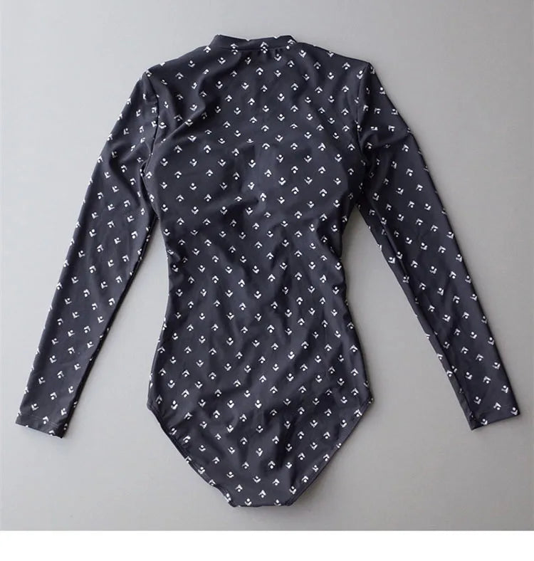 2024 Sexy Long Sleeve One-Piece Swimsuit – Slim & Sun-Protective