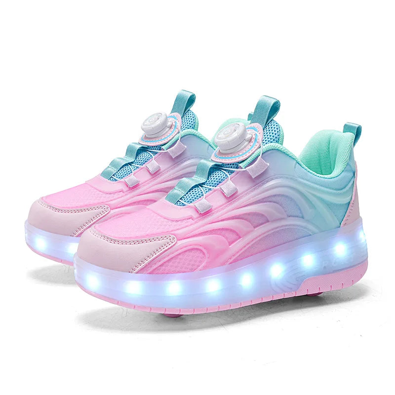 LED Light Roller Skate Shoes for Kids – Glowing Sneakers