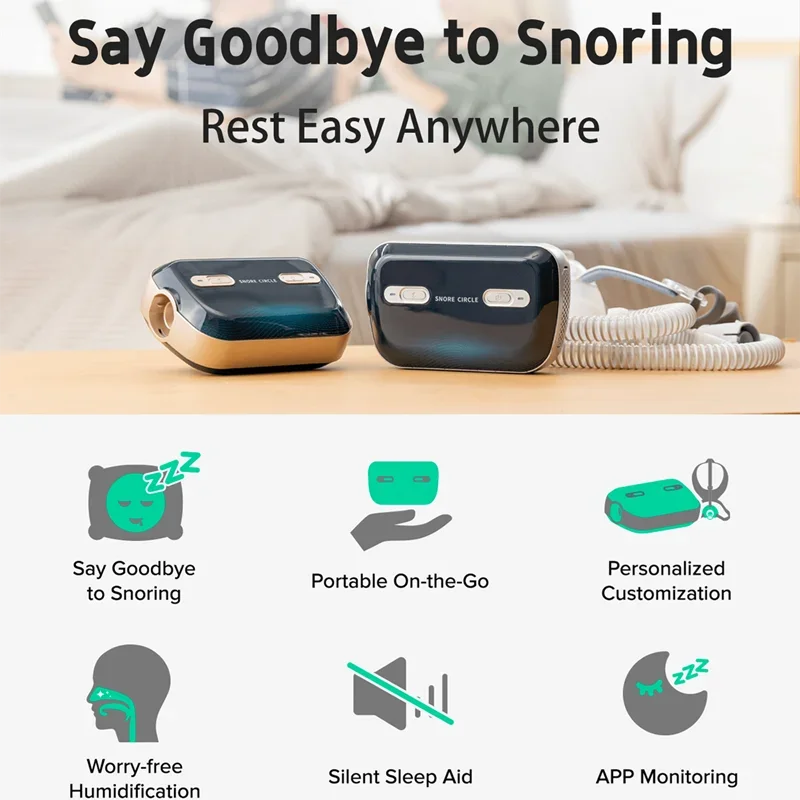 Mini Bluetooth CPAP Stop Snoring APAP Sleep Aid with Mask