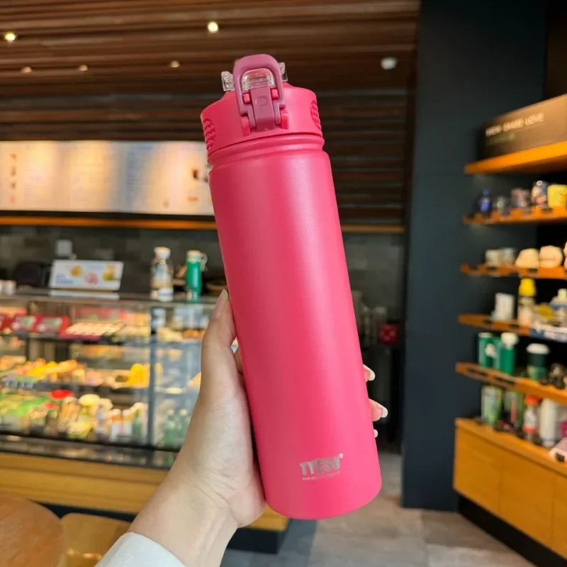 Stainless Steel Thermos Bottle with Straw – 600ml/750ml