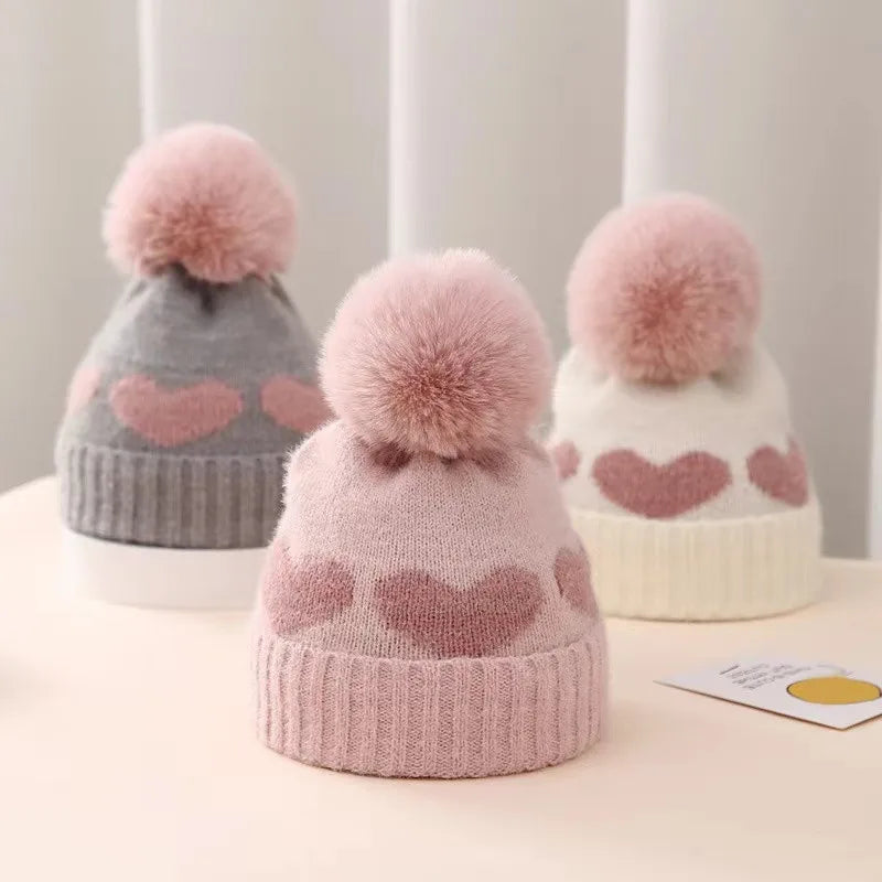 Fur Pompom Baby Hat