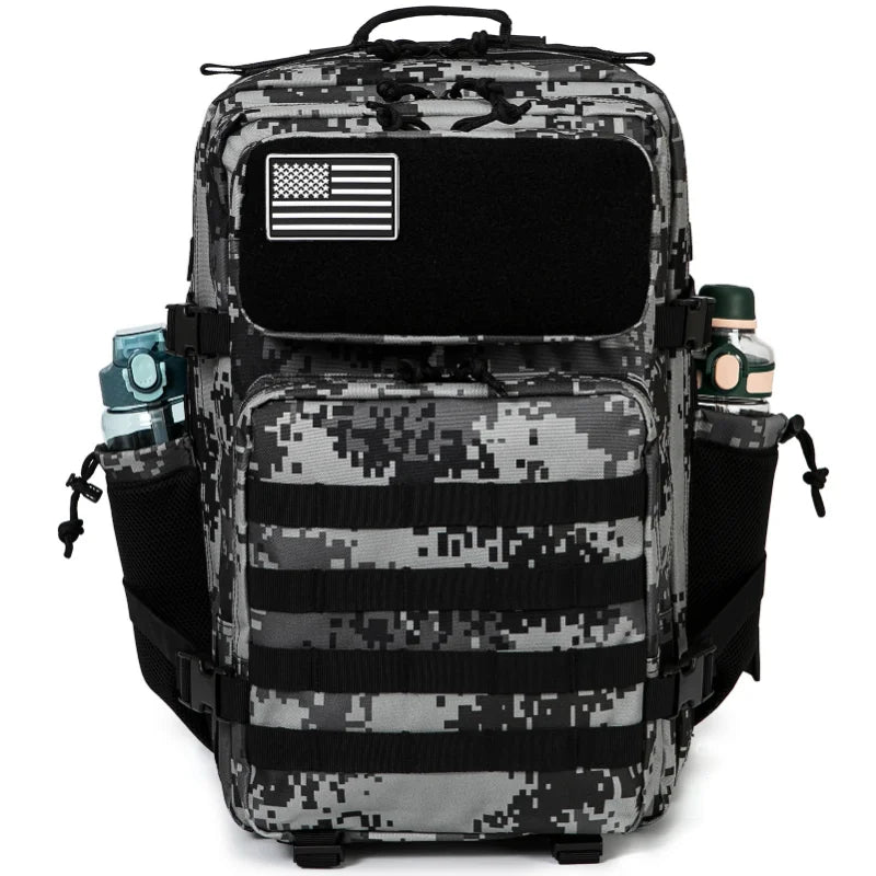 QT&QY 50L Tactical Backpack – MOLLE Survival Rucksack with Bottle Holder