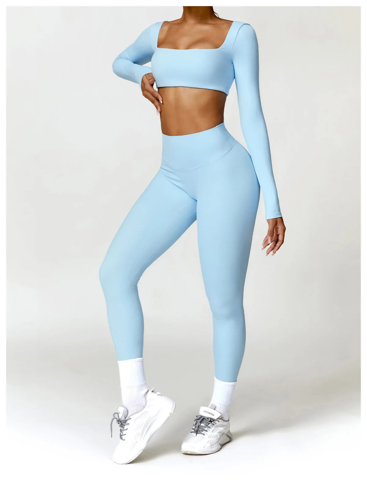 Women's 2PCS Quick-Dry Yoga Set – Long Sleeve Sports Shirt & Leggings