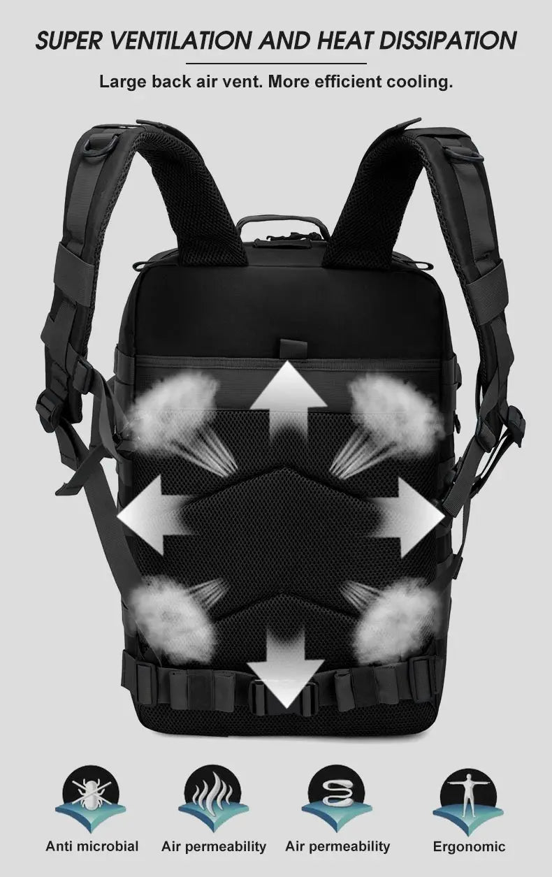 25L/35L/50L Tactical Backpack – Waterproof Outdoor Rucksack for Men