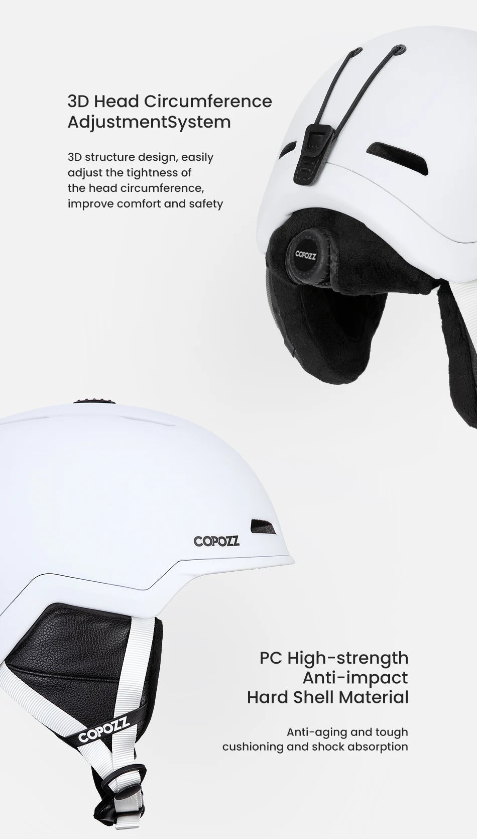 COPOZZ Ski Helmet – Half-Covered Safety Helmet