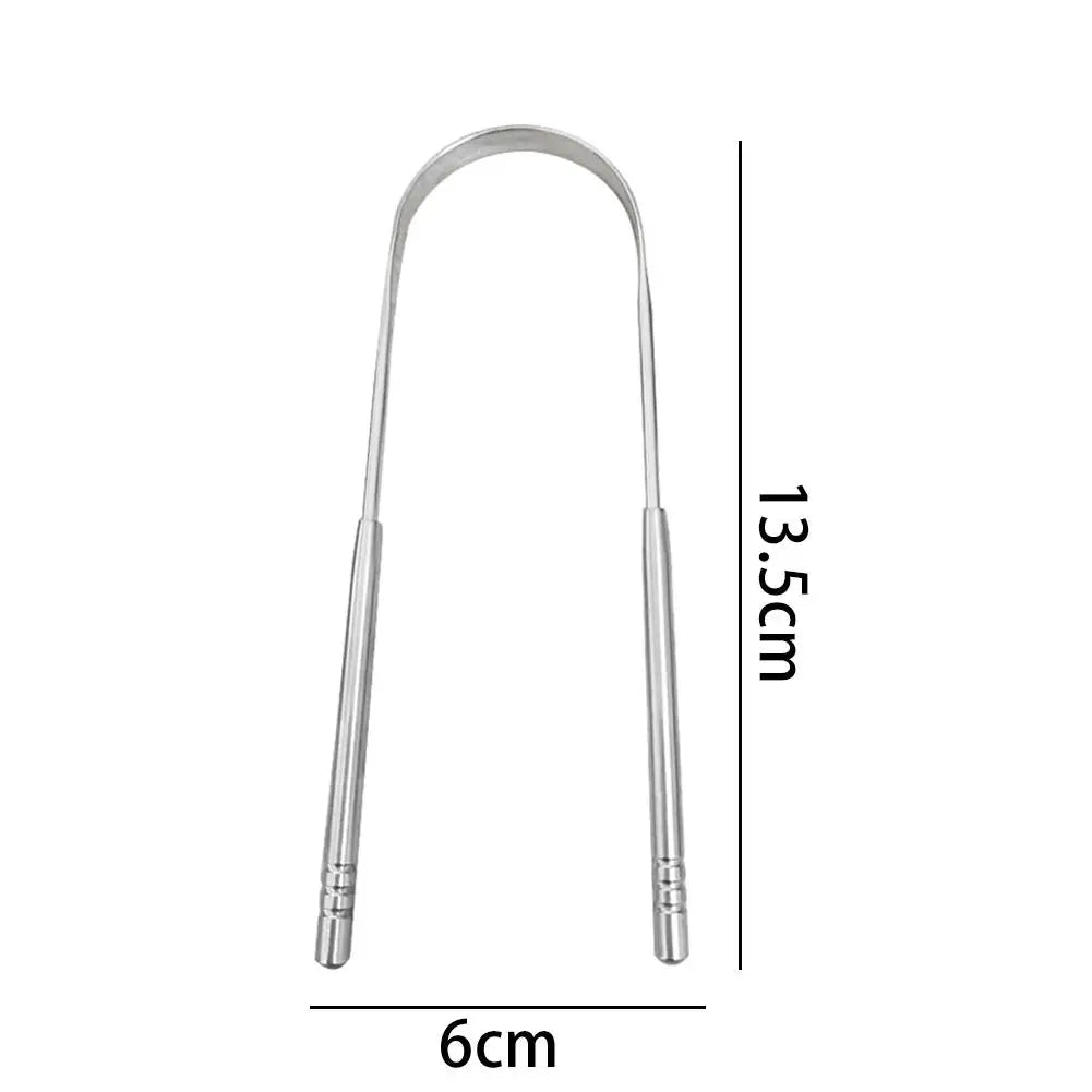 1Pcs Stainless Steel Tongue Scraper U-shaped Metal Fresh Breath Cleaning Coated Tongue Toothbrush Oral Hygiene Care Tools