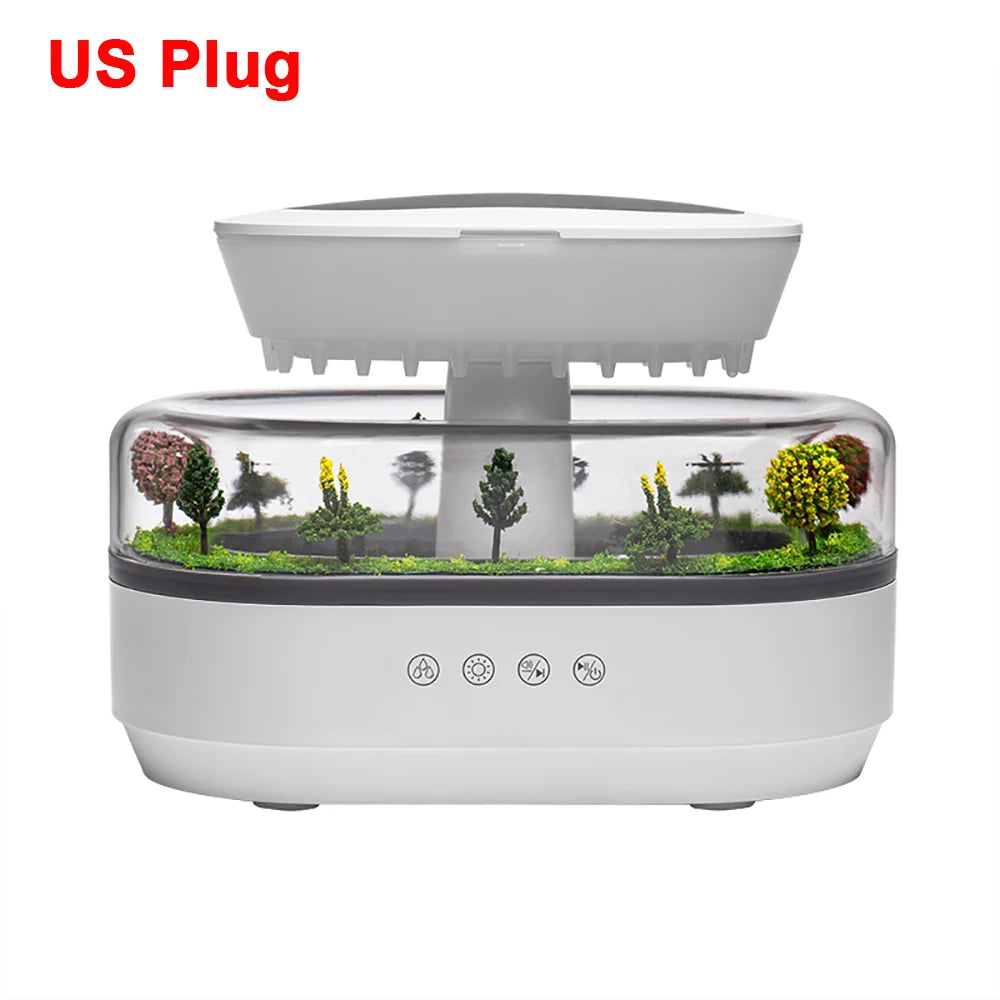 Raindrop Aroma Humidifier with Colorful Light & White Noise