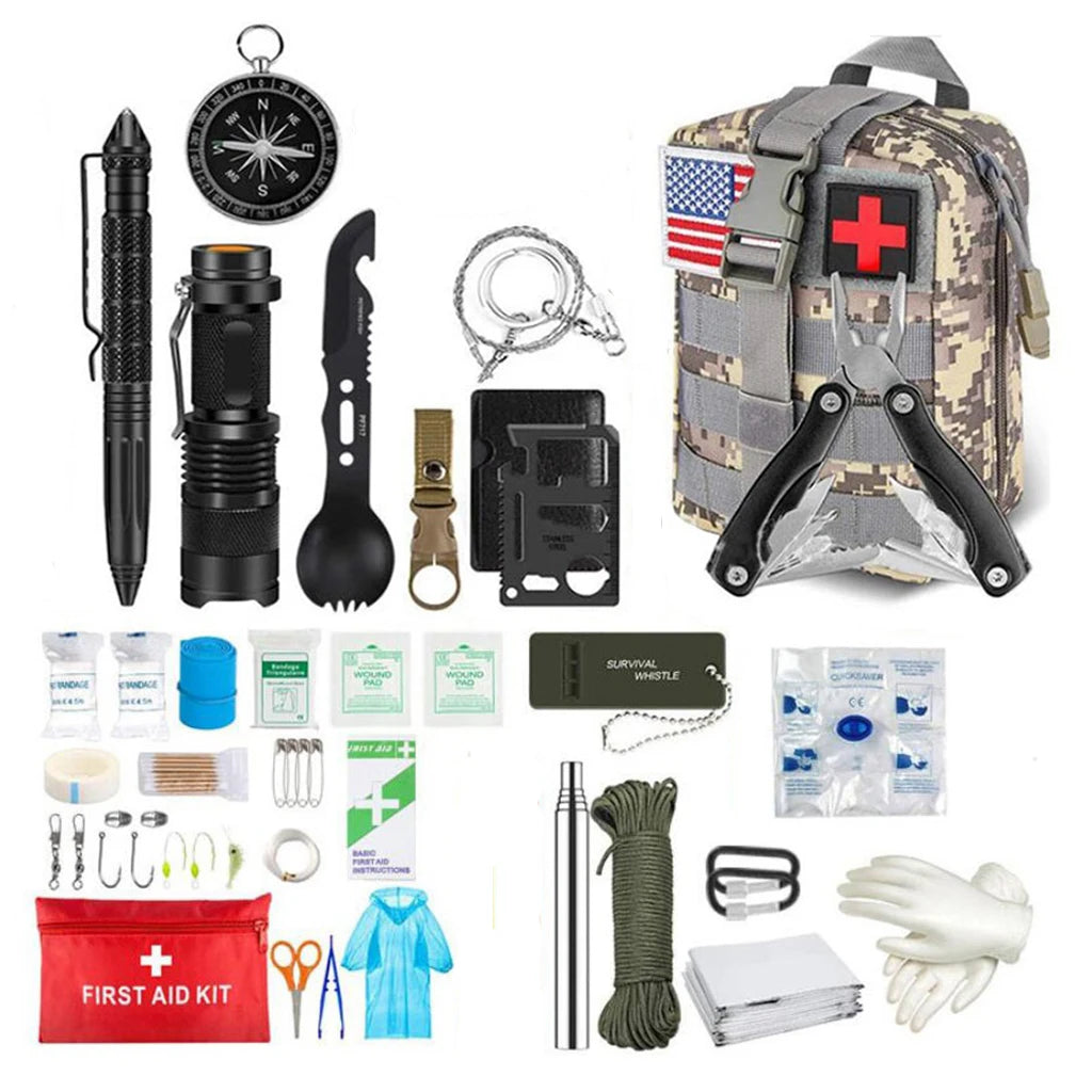 Survival First Aid Kit – Tactical Emergency Trauma Bag for Camping & Hiking