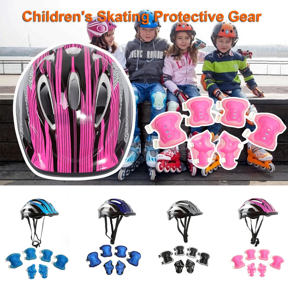 7PCS Kids Protective Gear Set – Knee & Elbow Pads with Wrist Guards