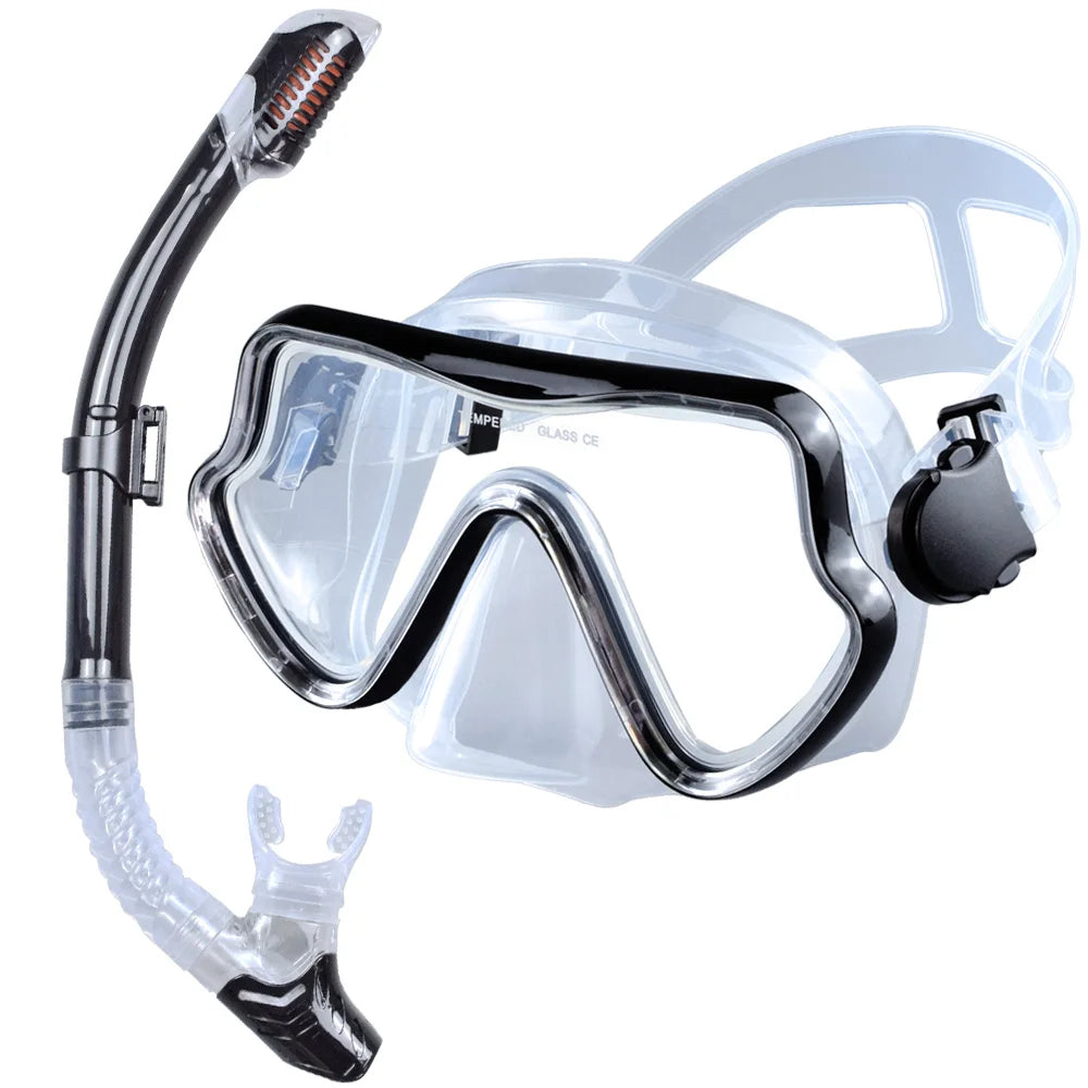Professional Panoramic Scuba Diving Mask and Snorkel Set for Adults