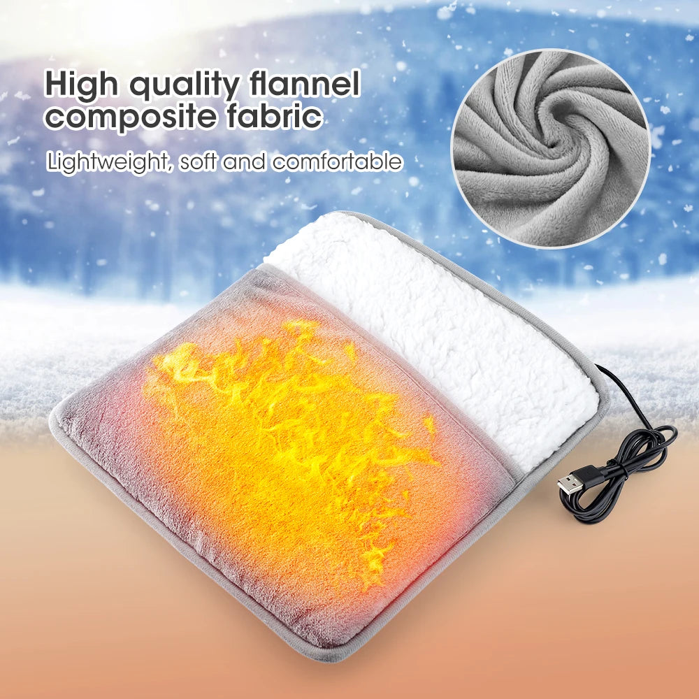 Winter USB Electric Foot Warmer – Soft Plush Heating Pad