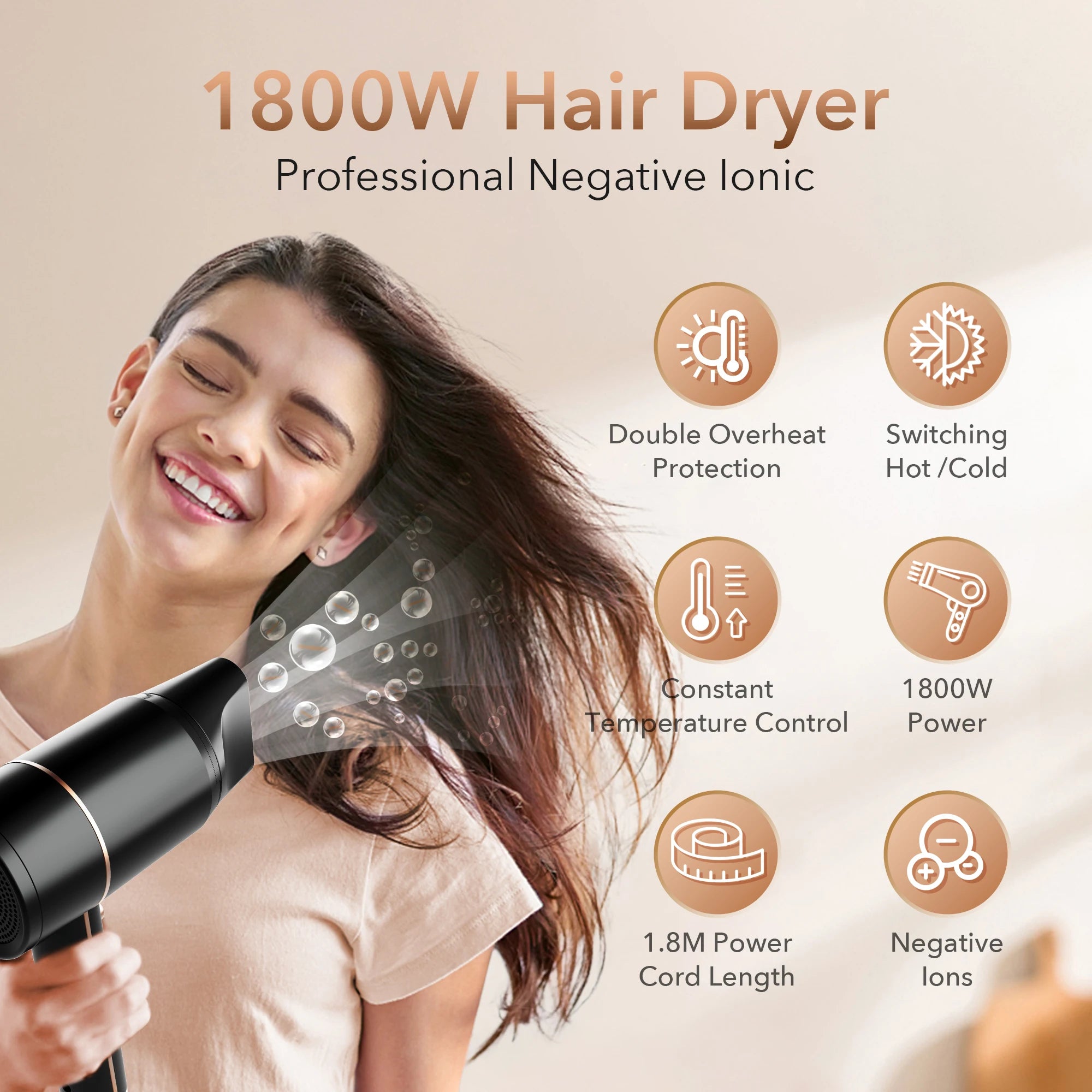 Sejoy 1800W Ionic Hair Dryer
