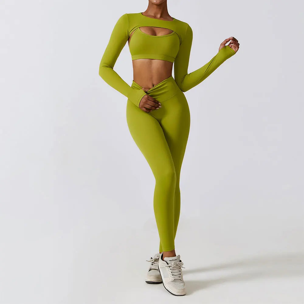 Women's Seamless Yoga Set – Leggings & Crop Top Workout Outfit