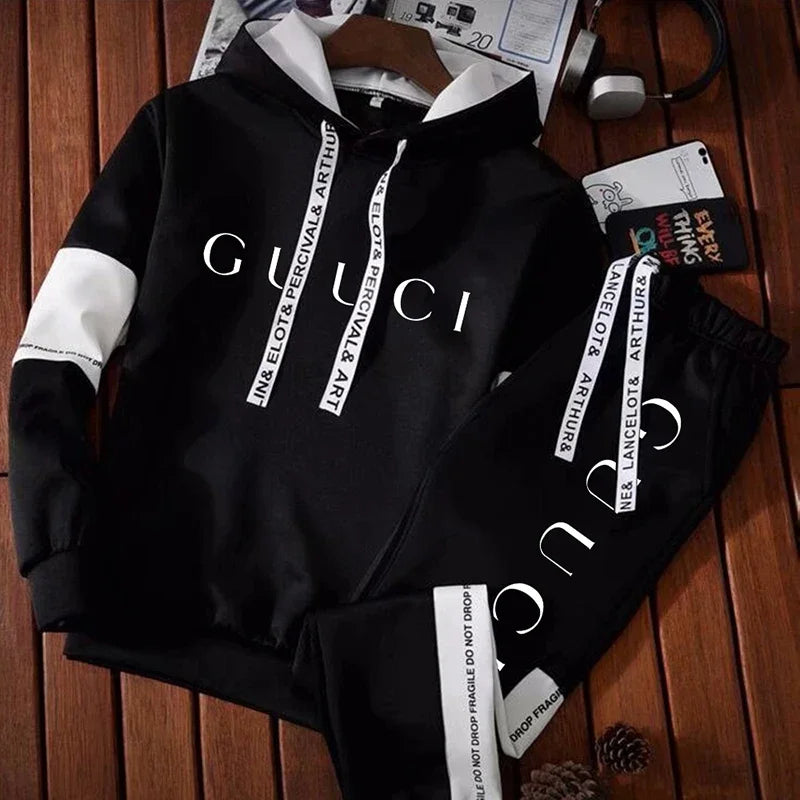 2024 Men’s Casual Sport Tracksuit Set with Hoodie (S-3XL)