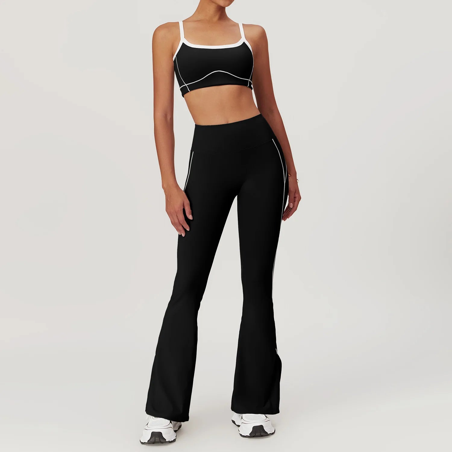 Women's Yoga Set – Sport Bra & High-Waist Flare Leggings/Shorts