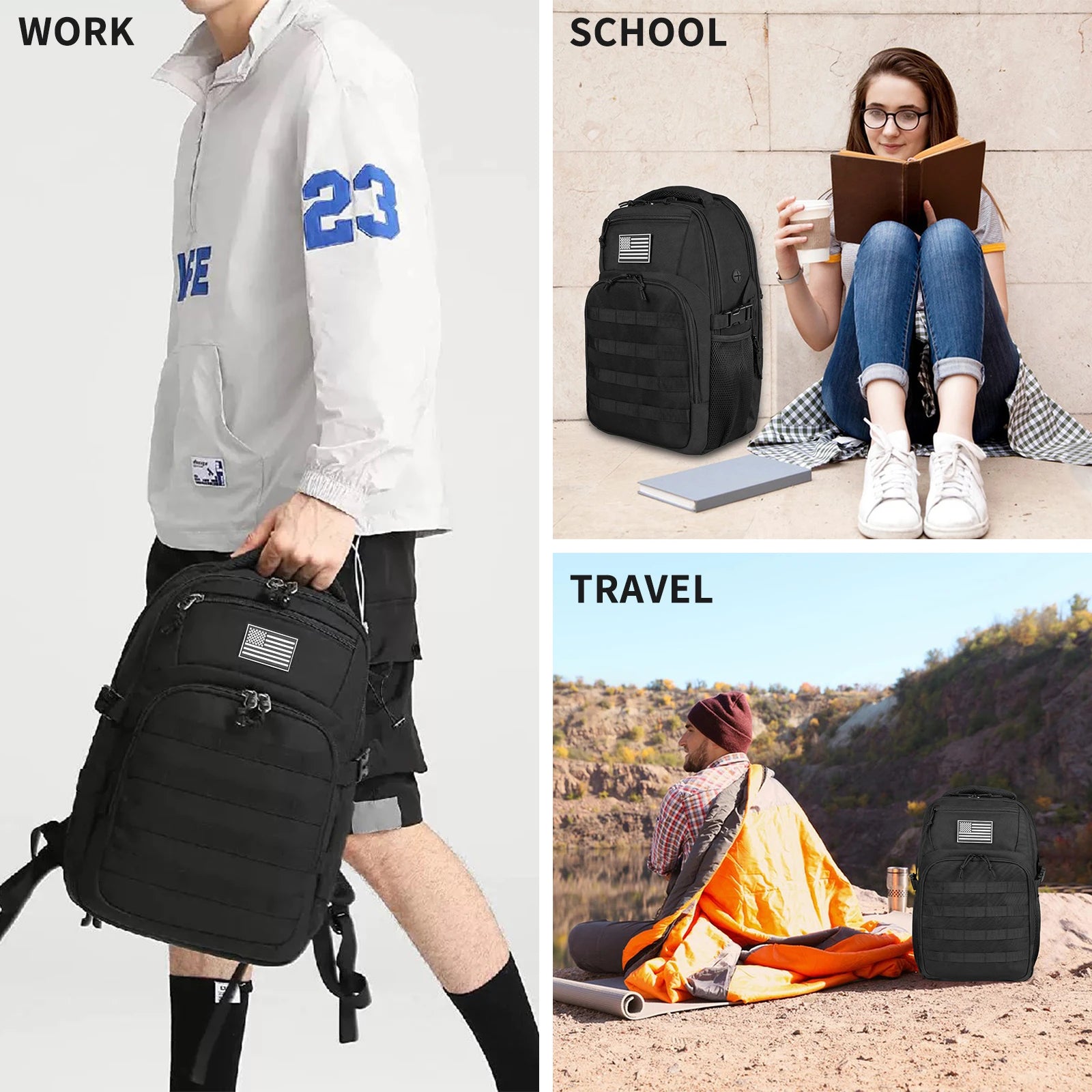 25L/35L/50L Tactical Backpack – Waterproof Outdoor Rucksack for Men