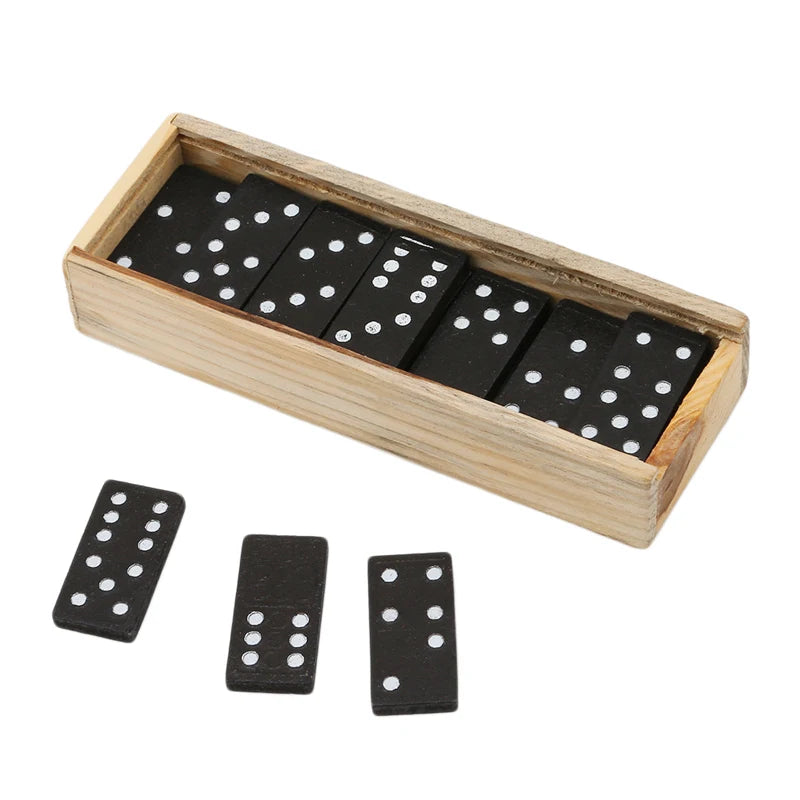 28Pcs/Set Wooden Domino Board Games Travel Funny Table Game Domino Toys Kid Children Educational Toys For Children Gifts