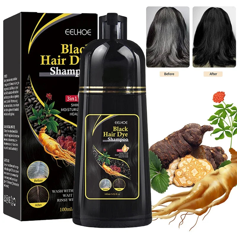 100ml Natural Herbal 3-in-1 Hair Dye Shampoo – Grey Coverage