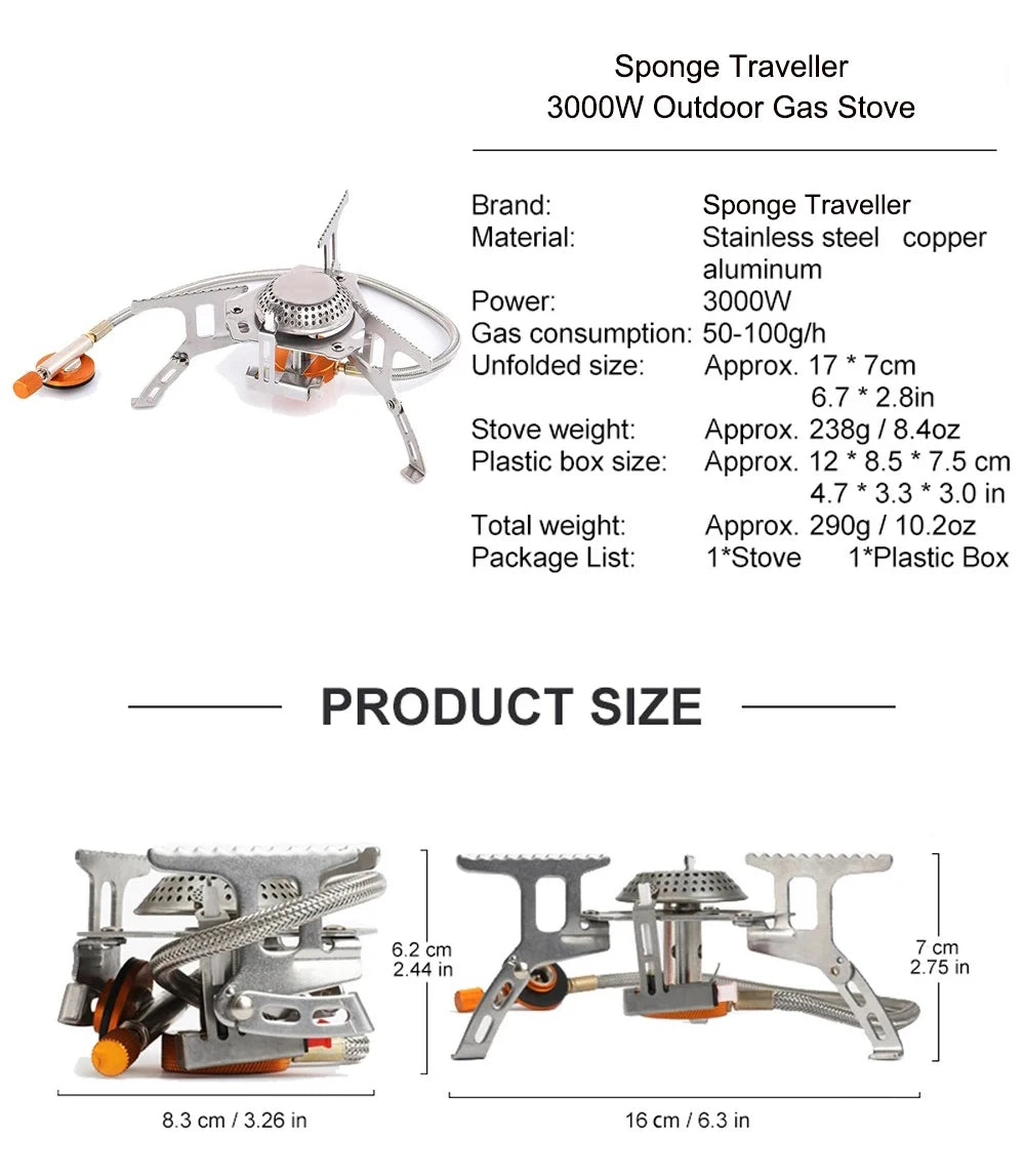 Portable Camping Gas Stove – 3500W Folding Outdoor Cooking Burner