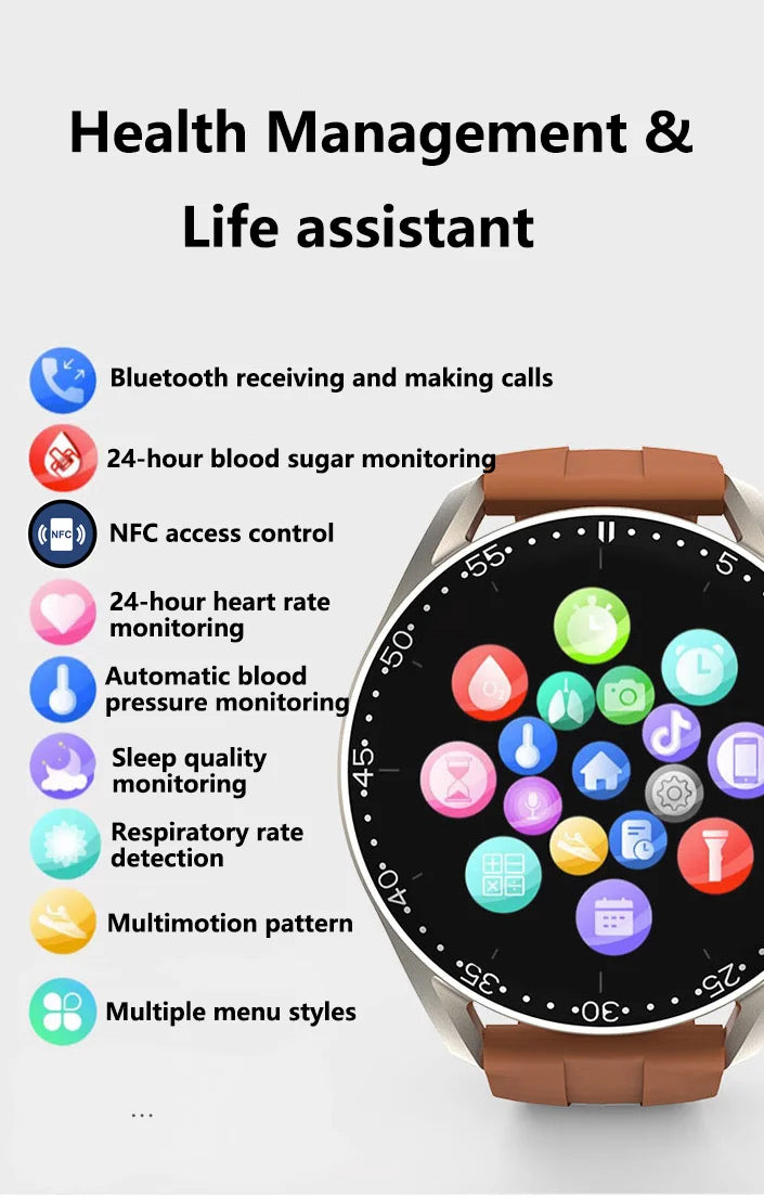 Smart Health Tracker Watch – Non-Invasive Glucose & Vital Monitoring