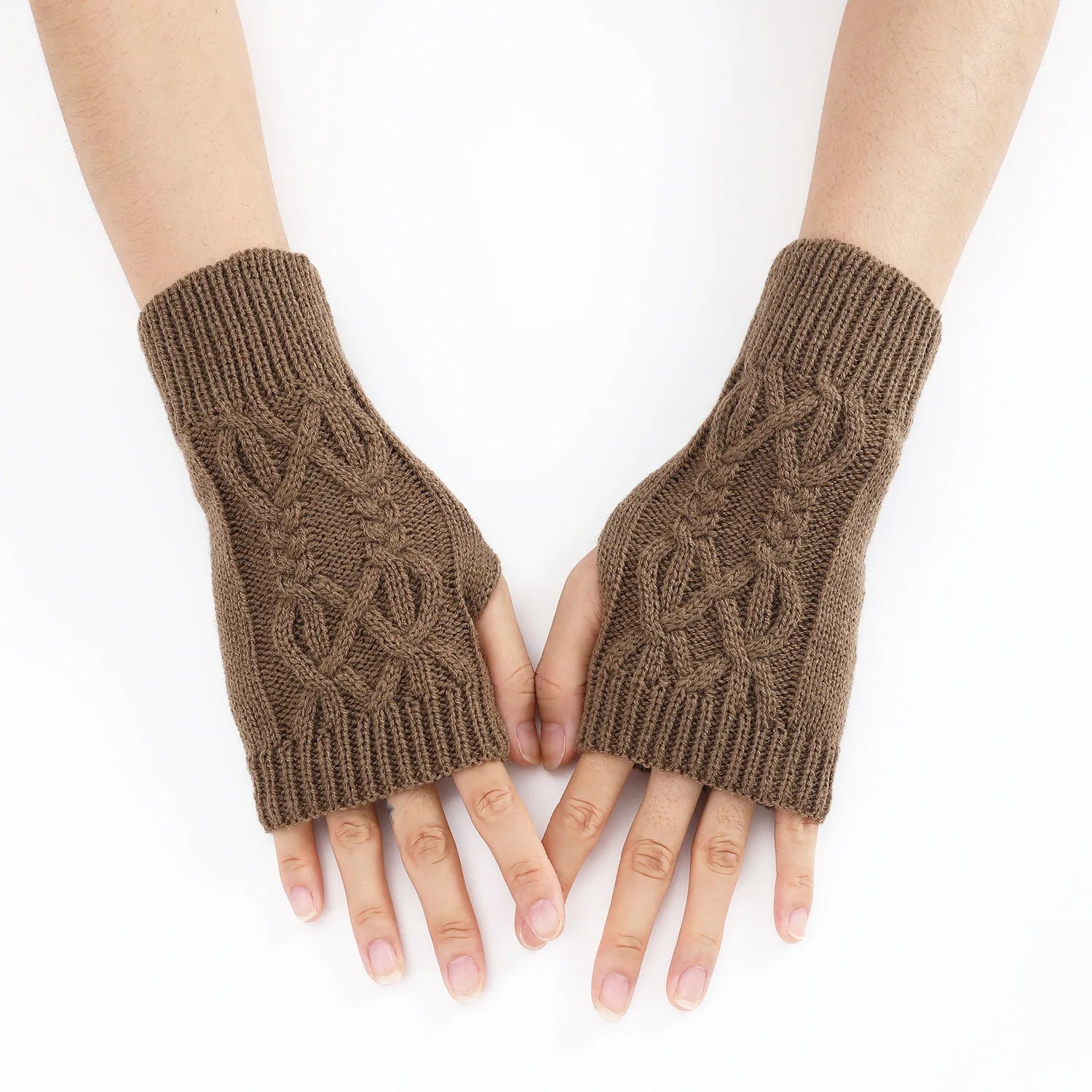 Half Finger Gloves for Women Winter Soft Warm Wool