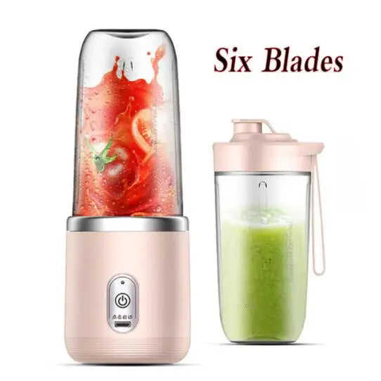 Portable 6-Blade USB Juicer – Mini Electric Blender