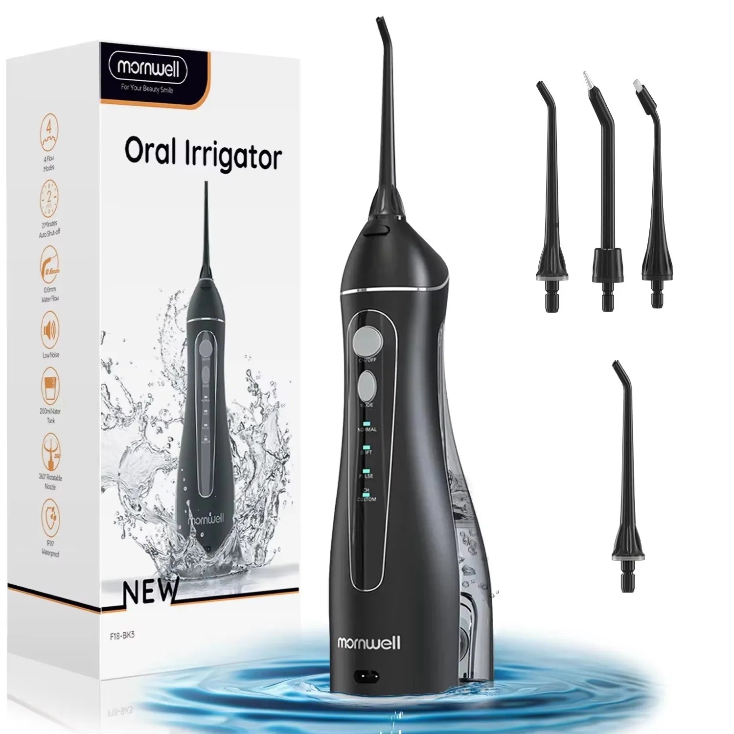 Mornwell Portable Oral Irrigator F18 Water Flosser: