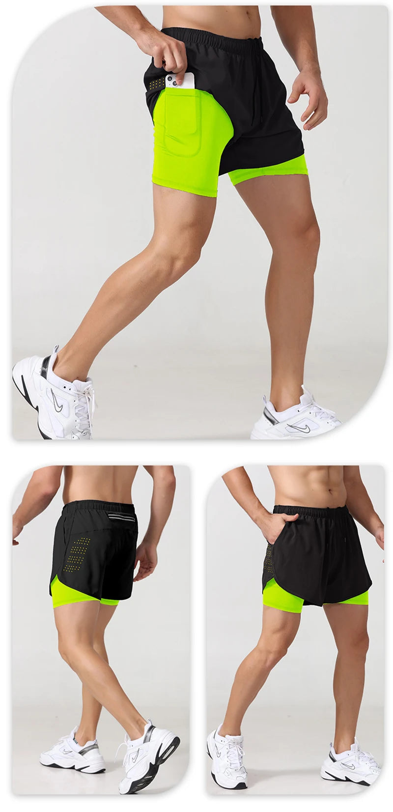Quick-Dry Double-Layer Running Shorts