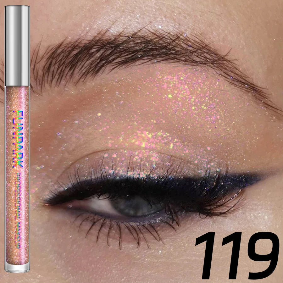 Colorful Liquid Eyeshadow & Glitter Eyeliner – Long-Lasting Shimmer