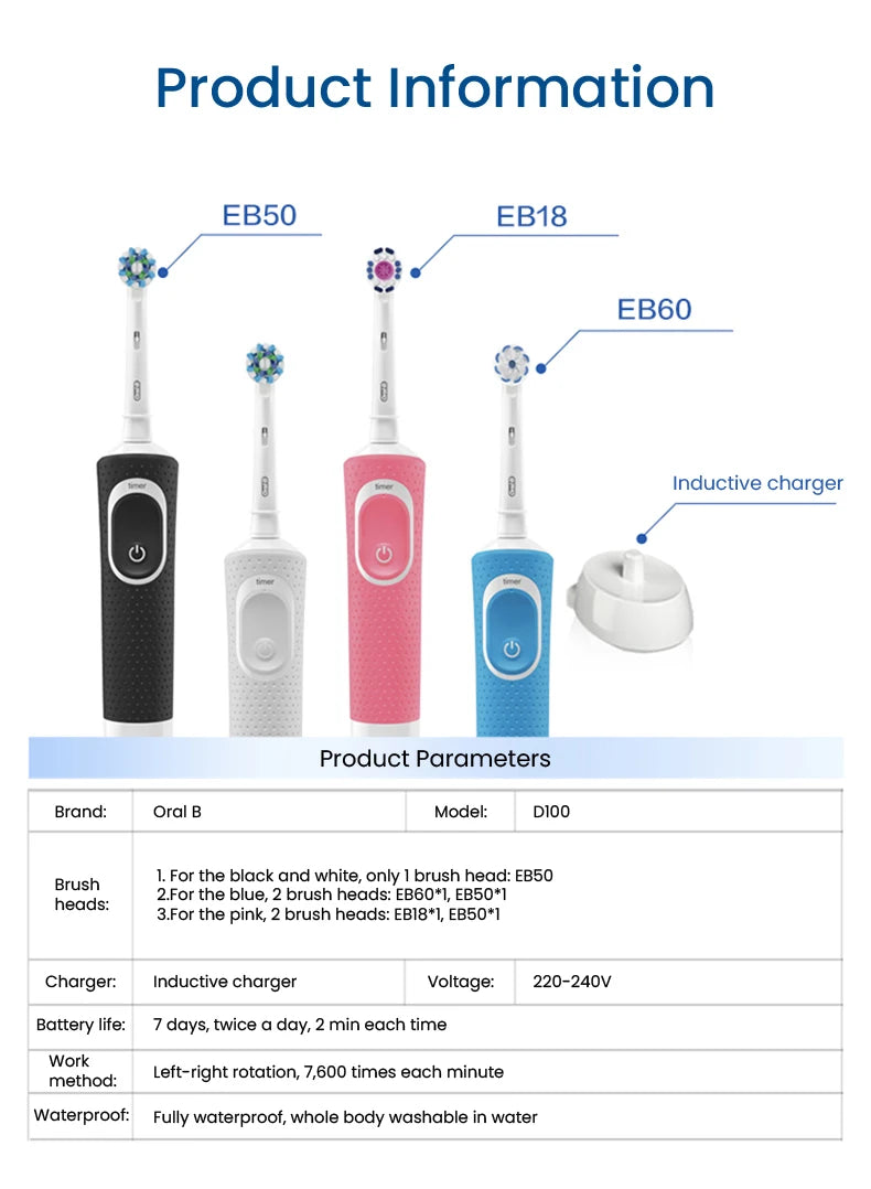 Oral-B D100 Electric Toothbrush – Vitality Cleaning