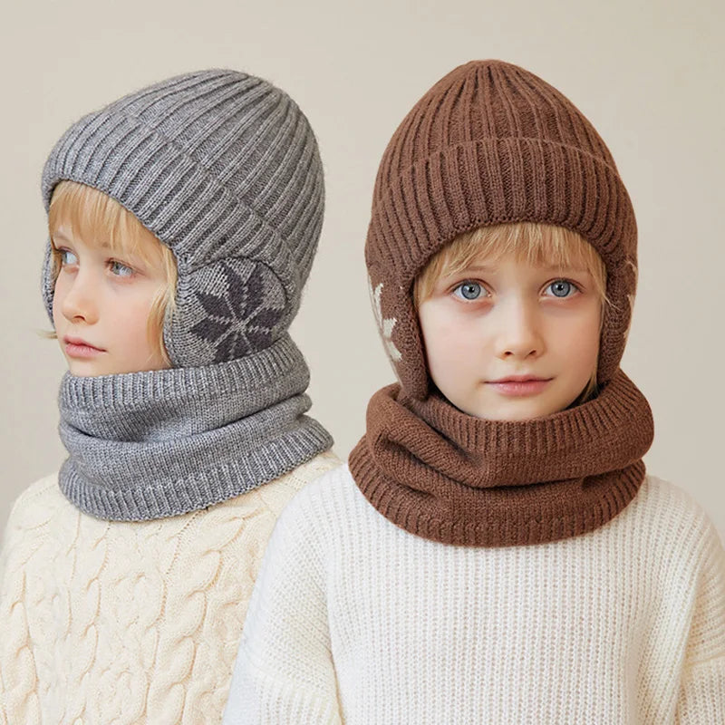 2-Piece Knitted Children Winter Hat & Scarf Set: