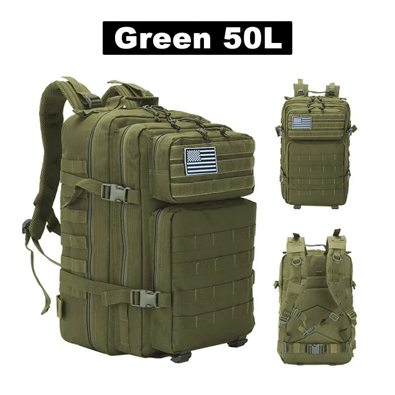 25L/35L/50L Tactical Backpack – Waterproof Outdoor Rucksack for Men