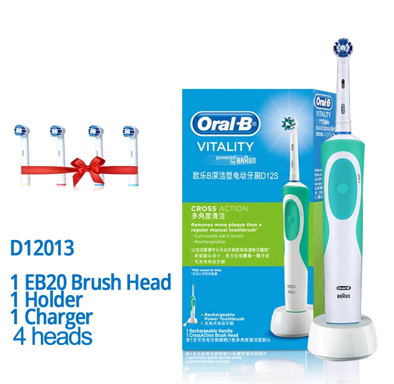 Oral B Rechargeable Electric Toothbrush Vitality Oral Hygiene Precian Clean Toothbrushes Rotating 3D White Teeth Whitening Brush