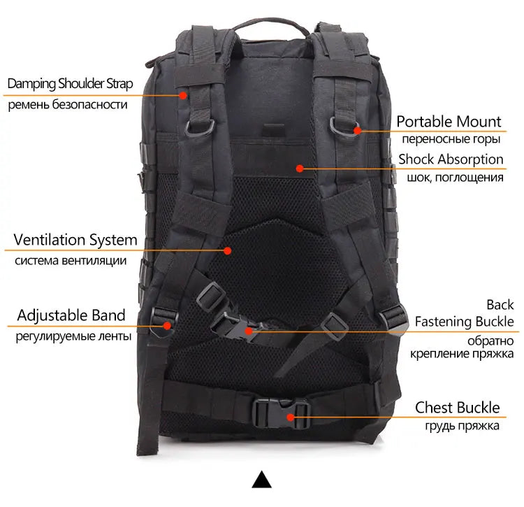 25L/35L/50L Tactical Backpack – Waterproof Outdoor Rucksack for Men