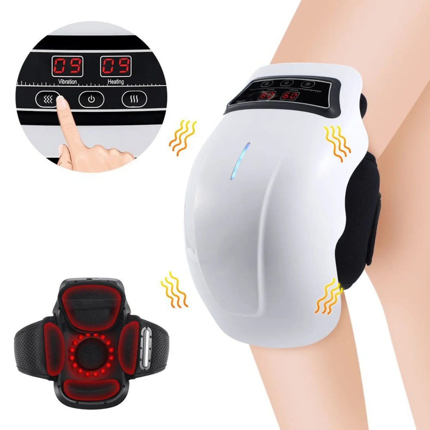 Wireless Heated Knee Massager – Vibration & Hot Compress Therapy