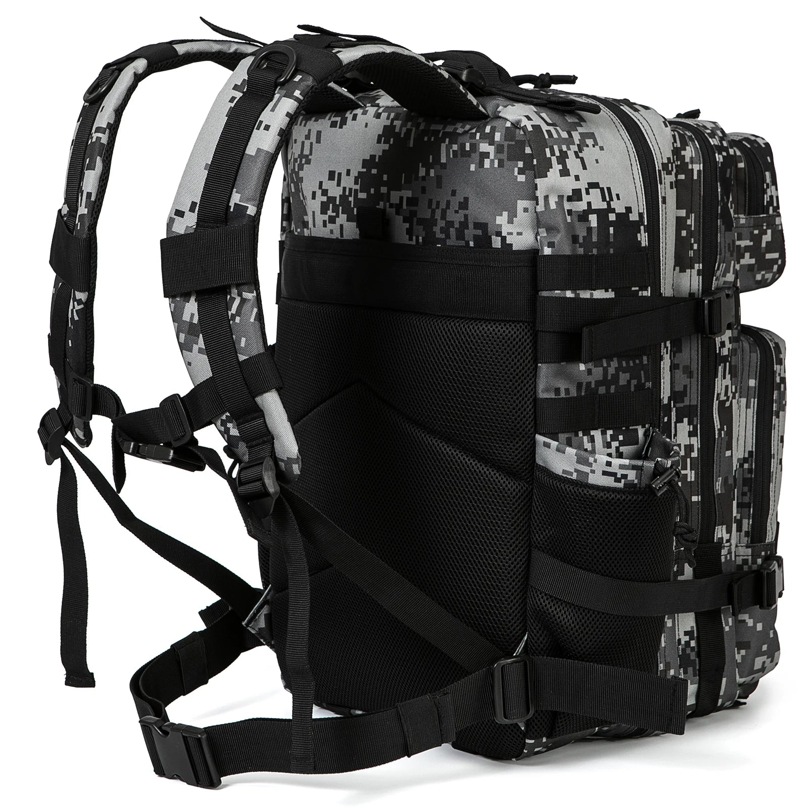 QT&QY 50L Tactical Backpack – MOLLE Survival Rucksack with Bottle Holder