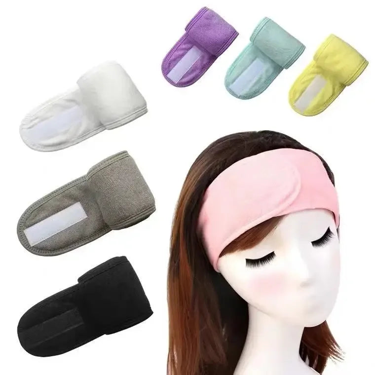 Soft Toweling Hair Accessories Girls Headbands for Face Washing Bath Makeup Hair Band for Women Adjustable SPA Facial Headband