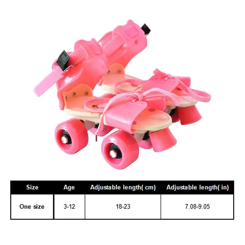 Beginner Roller Skates for Girls – Adjustable Double Row