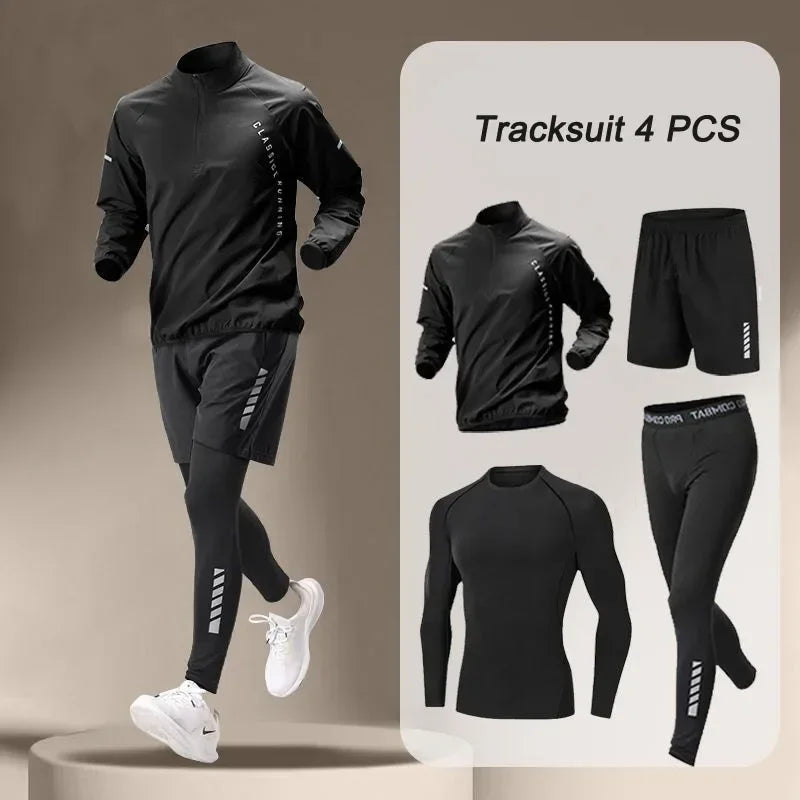 2024 Men's Quick-Dry Fitness Jacket & Jogging Set