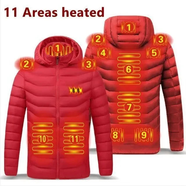 USB men's heated jacket, motorcycle jacket, skiing, camping, winter, 21 zones