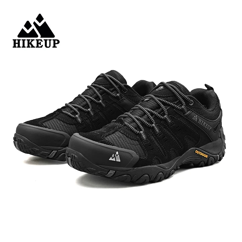 HIKEUP Men’s Suede Leather Hiking Shoes – Outdoor Trekking Sneakers