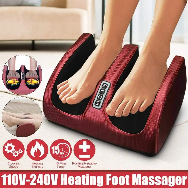 Electric Heated Foot Massager with Shiatsu & Compression Therapy