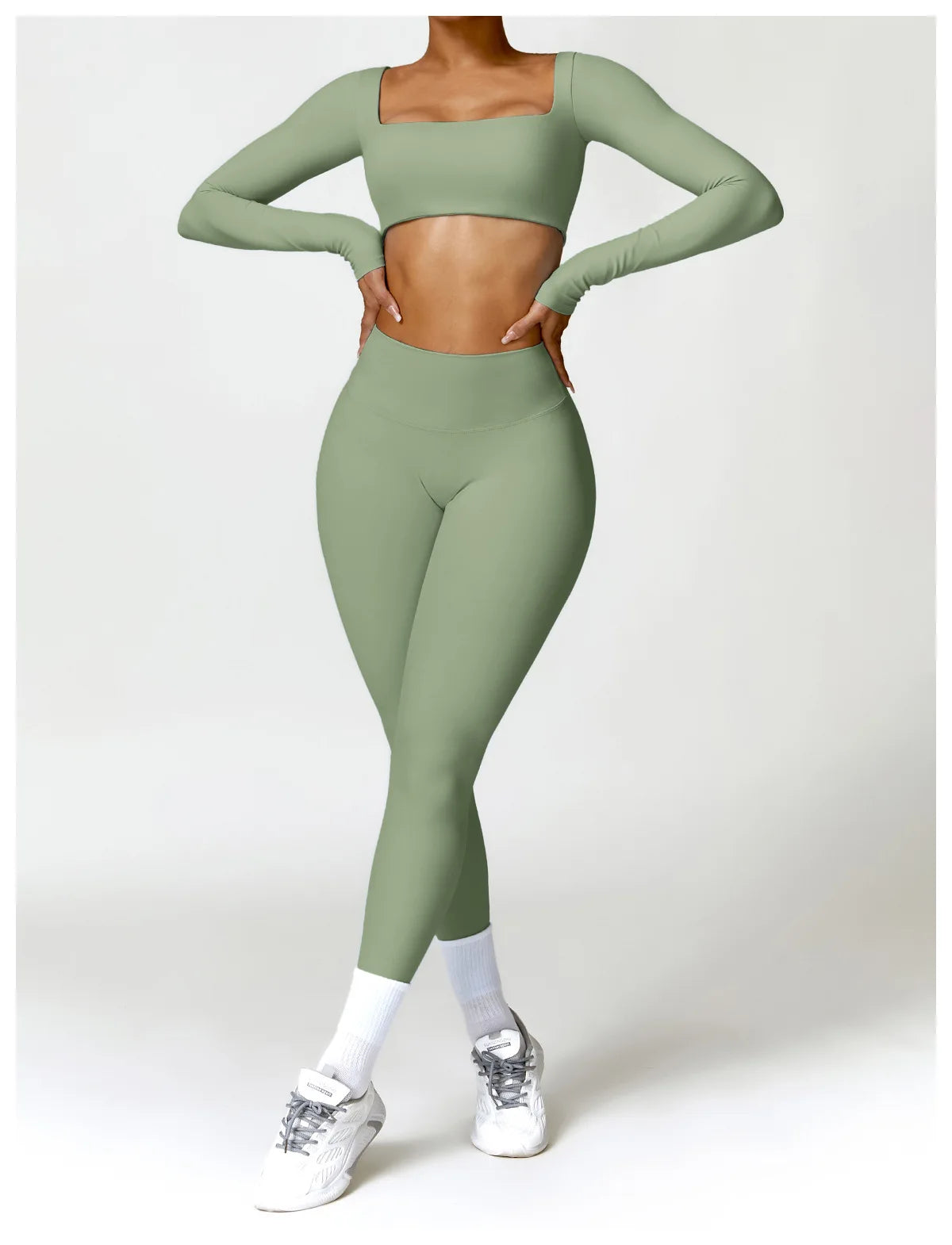 Women's 2PCS Quick-Dry Yoga Set – Long Sleeve Sports Shirt & Leggings