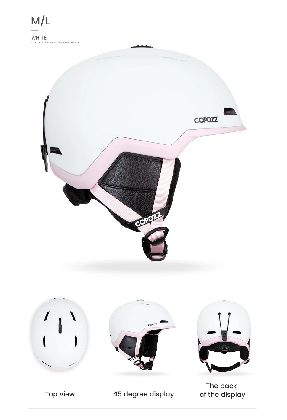 COPOZZ Ski Helmet – Half-Covered Safety Helmet