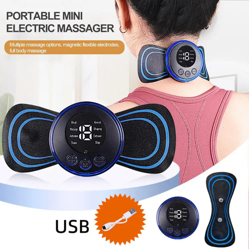 Rechargeable Massager Device Rechargeable Full Body Pain Relief Therapy Device Mini Massager Machine with 8 Modes Physiotherapy