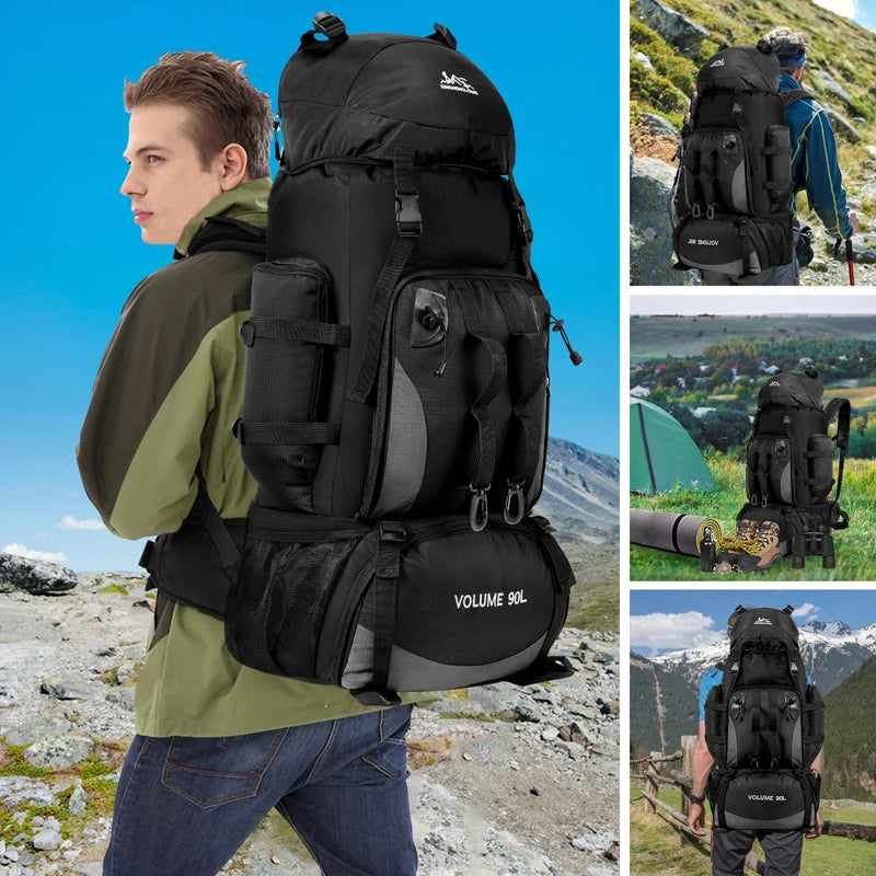 90L Waterproof Hiking Backpack – Large Capacity Outdoor Camping Rucksack
